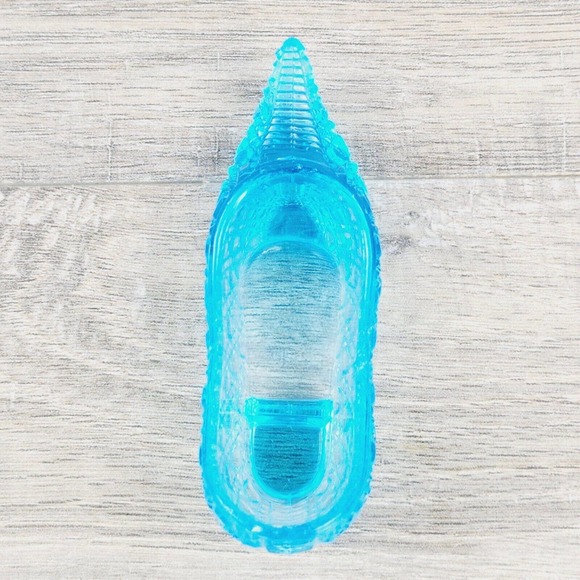 Bryce Brothers Blue Turquoise Cane Glass Slipper Shoe EAPG 1880s Antique - Picture 6 of 8